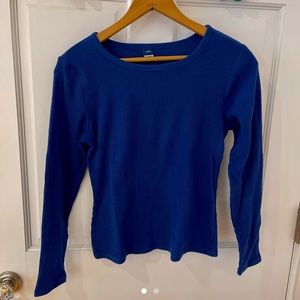 Plush Long-Sleeve Rib-Knit Slim-Fit T-Shirt